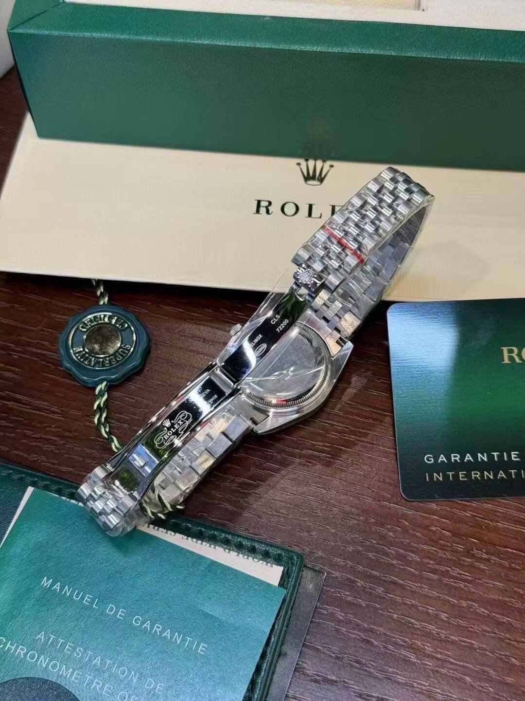 Rolex Pearlescent Gray Dial Watch — back