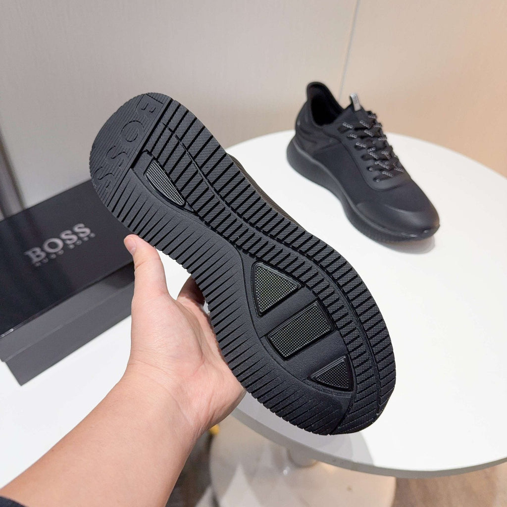 BOSS Black Knit-Look Low-Top Sneakers — detail