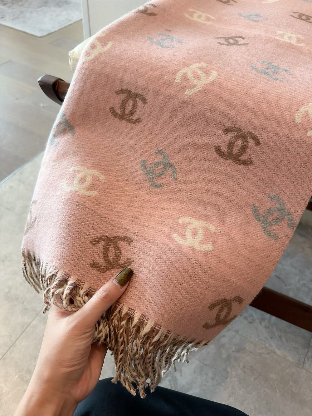 Chanel Reversible Motif Scarf — detail