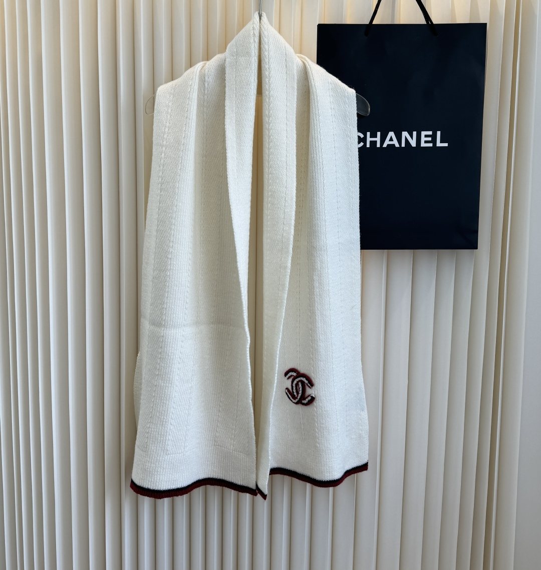 Chanel Embroidered Knitted Scarf — hero