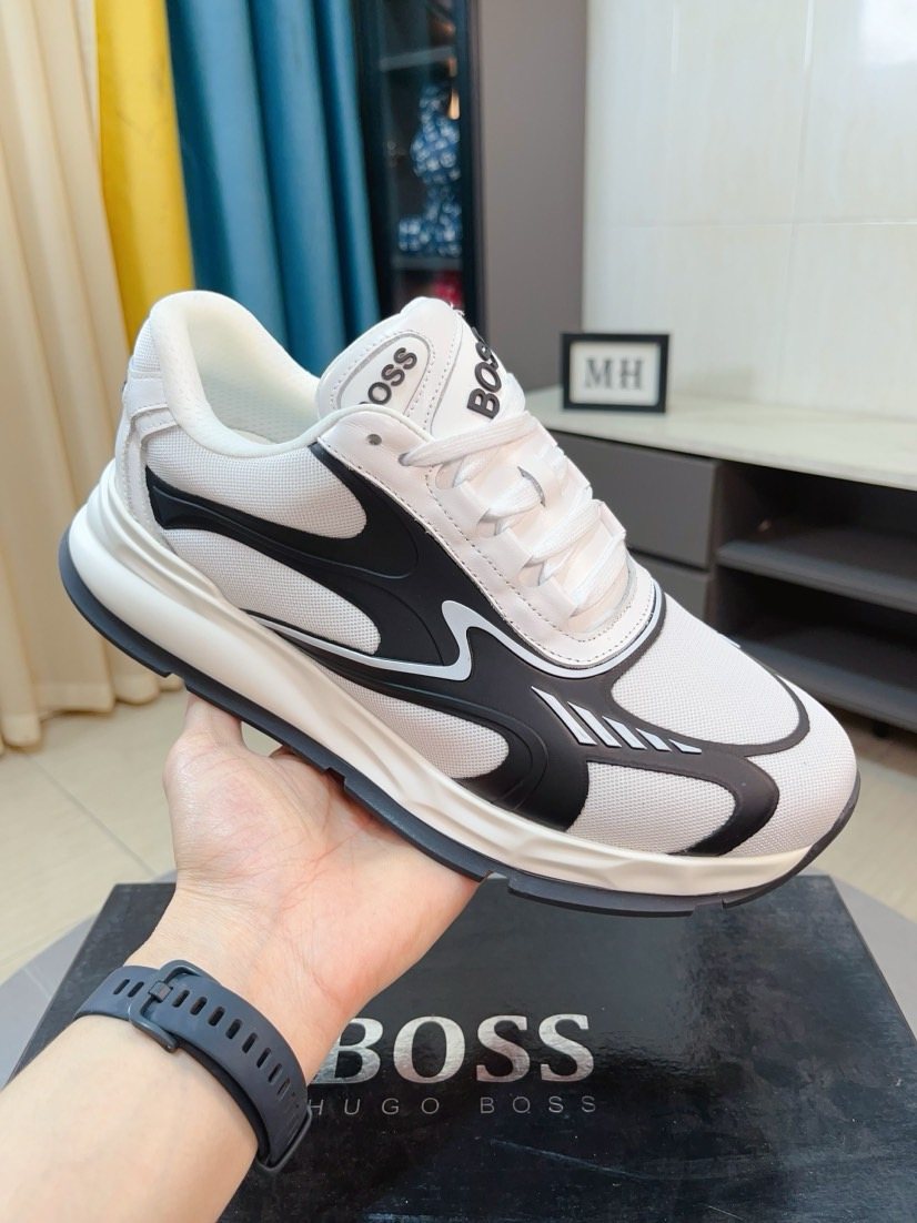 BOSS Mesh Panel Athletic Sneakers — model