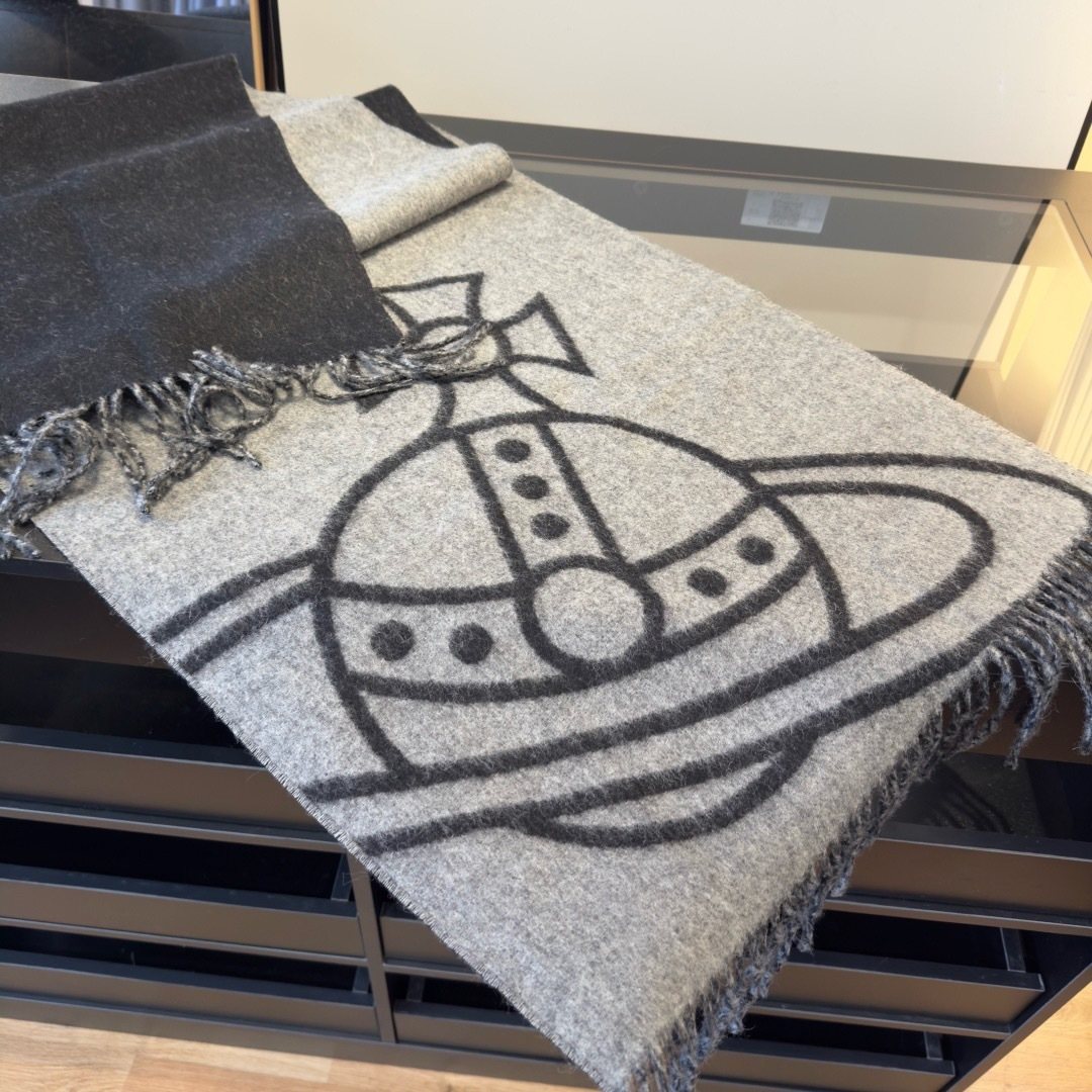 Vivienne Westwood Orb Fringed Scarf — front